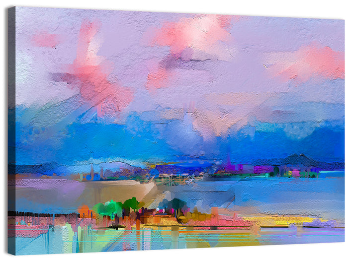 Semi Abstract Meadow at Dusk Wall Art as a canvas print