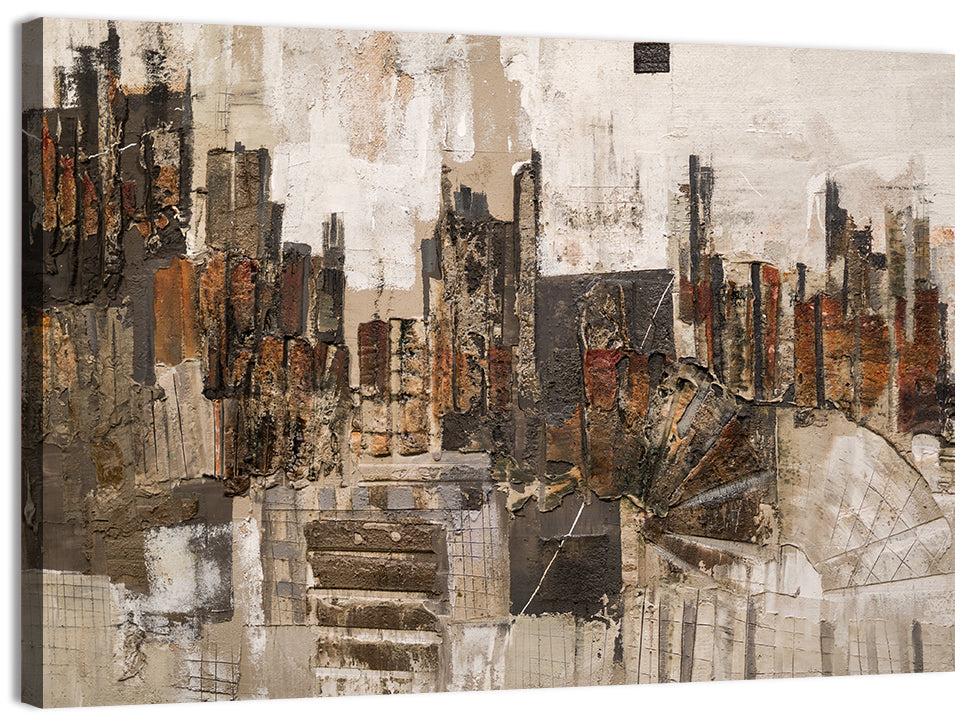 Brushstroke City Skyline Wall Art, canvas print, landscape
