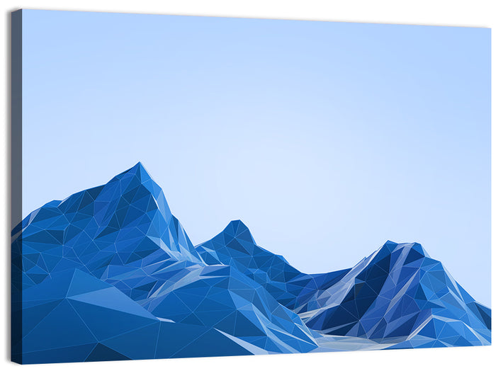 Blue Geometric Mountain Range Wall Art as a canvas print
