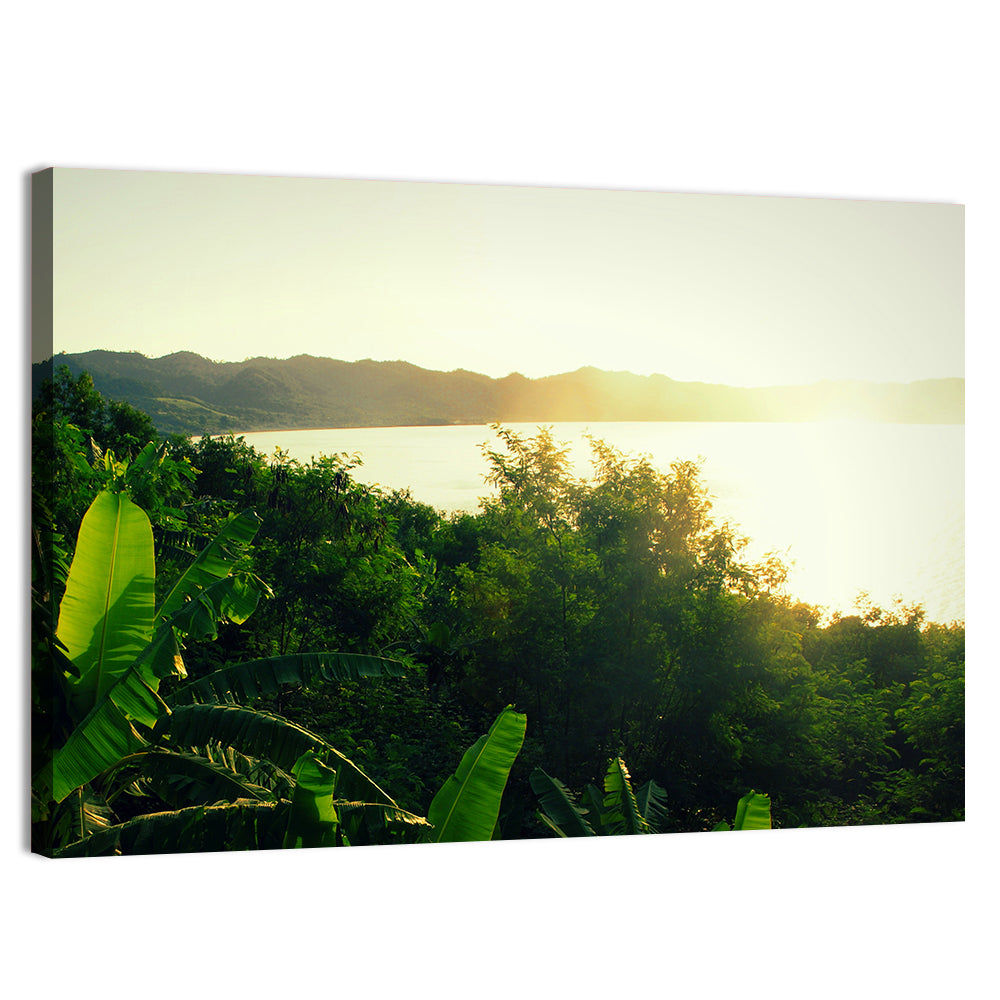 Sunrise Over Lake Bosumtwi Wall Art, canvas print, landscape