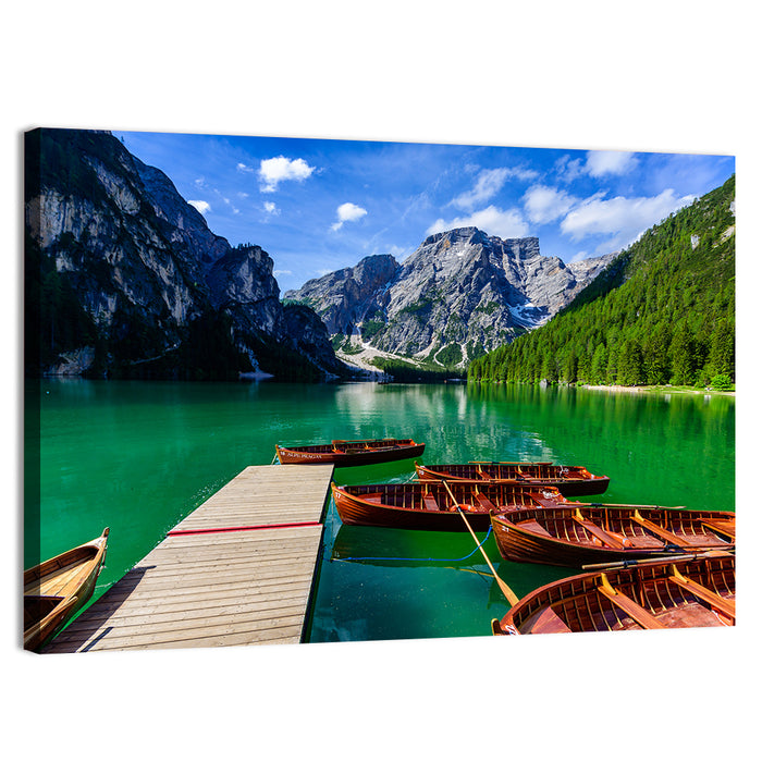 Lago Di Braies, Dolomites Wall Art as a canvas print