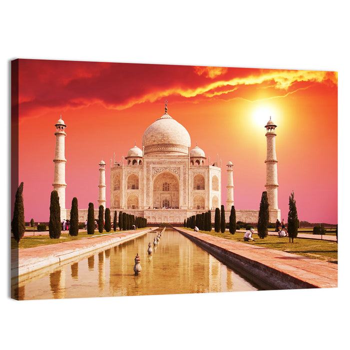 Taj Mahal at Sunrise, Agra Wall Art as a canvas print