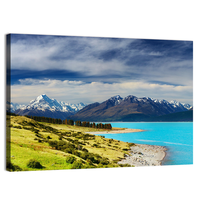 Mount Cook Over Lake Pukaki Wall Art as a canvas print