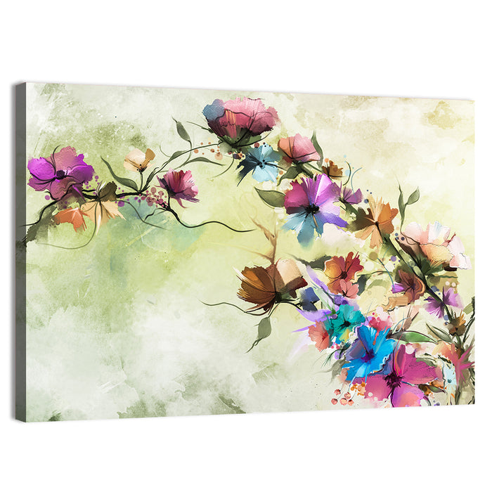 Abstract Floral Branches in Oil Wall Art as a canvas print