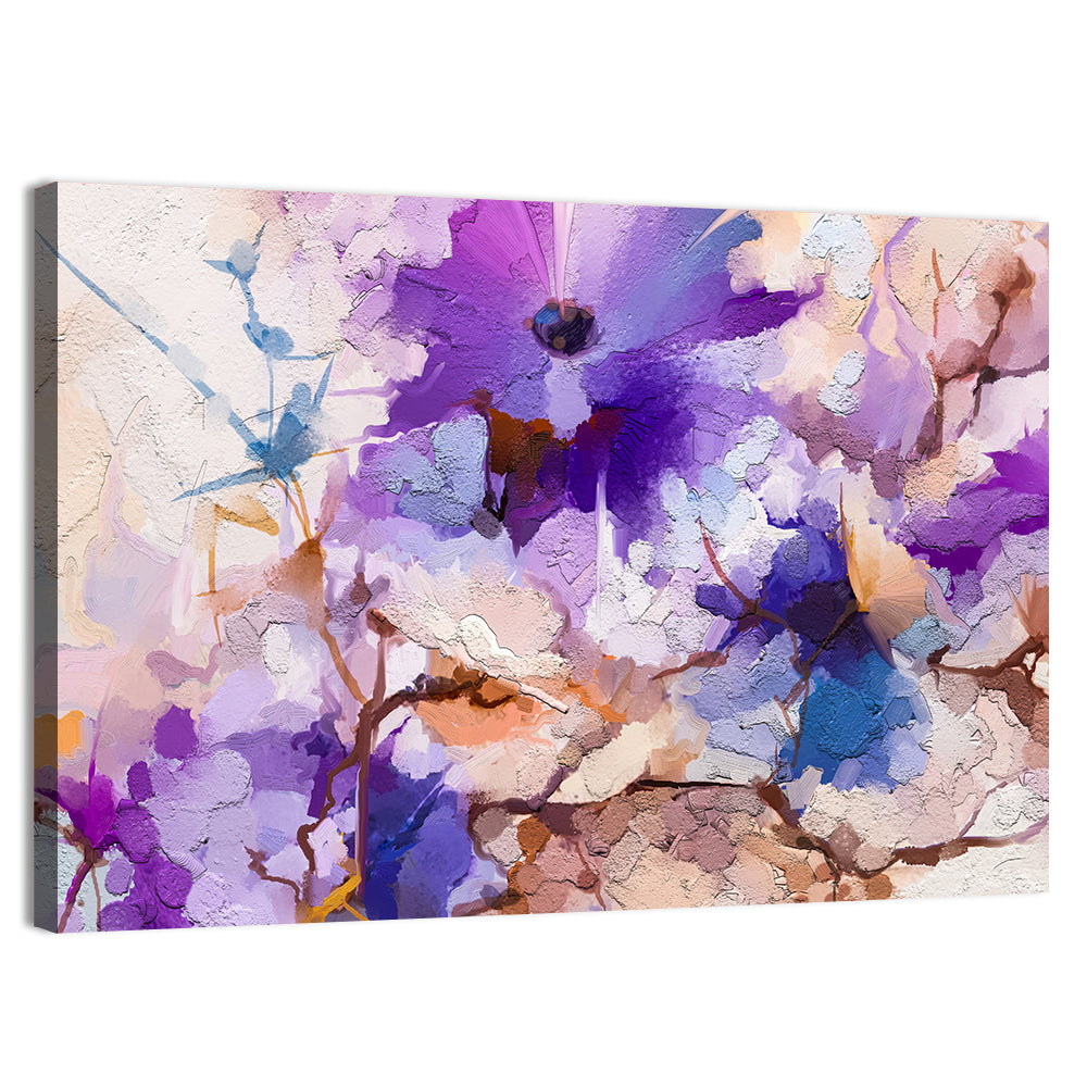 Spring Lavender Floral Study Wall Art, canvas print, landscape