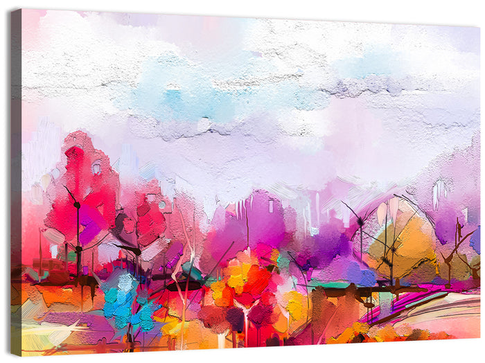 Impasto Meadow Landscape Wall Art as a canvas print
