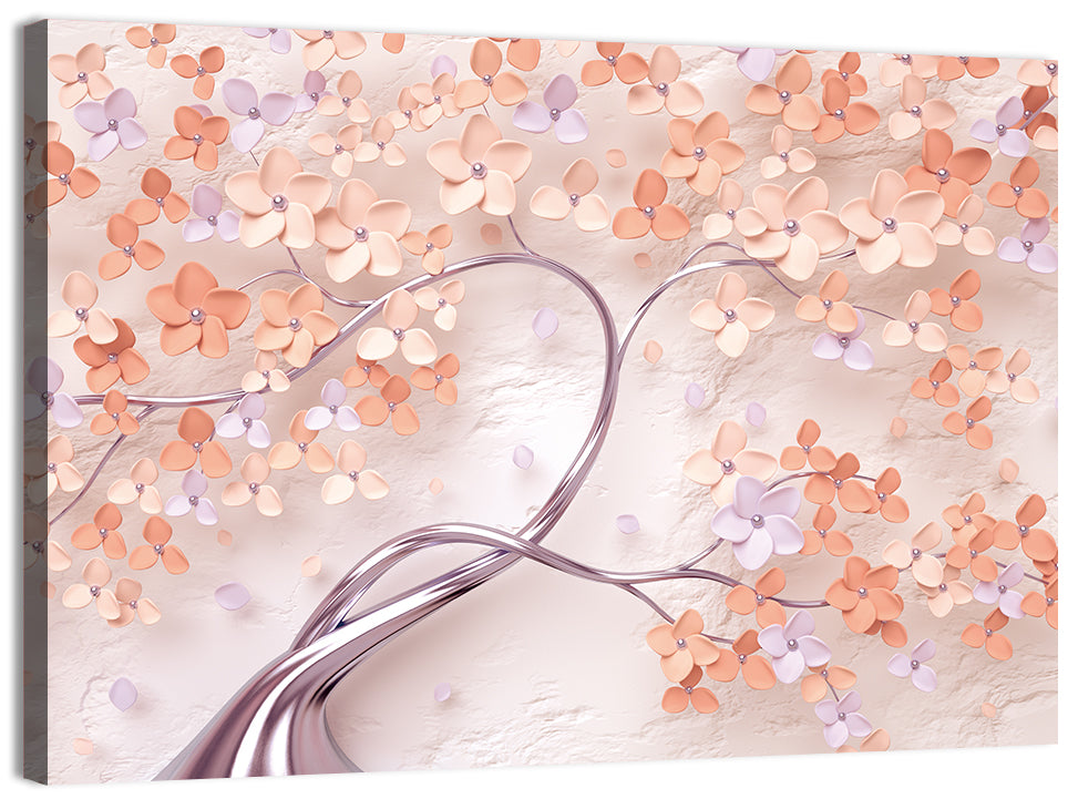 Vintage Silver Branch Blossom Wall Art, canvas print, landscape