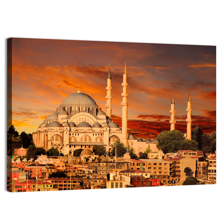 Suleymaniye Mosque at Dusk Wall Art