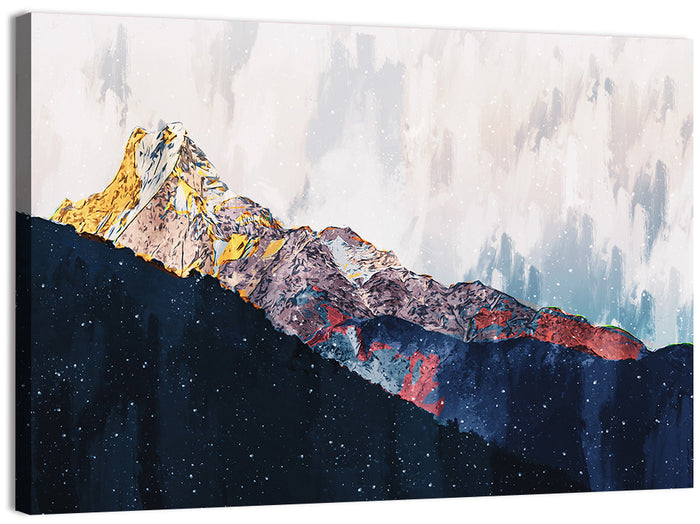 Textured Mountain Peaks Wall Art as a canvas print