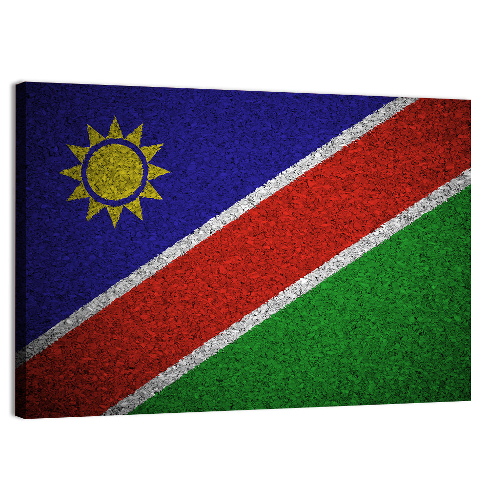 Namibian Flag Graphic Wall Art, canvas print, landscape