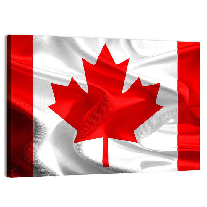 Waving Canadian Flag Wall Art as a canvas print