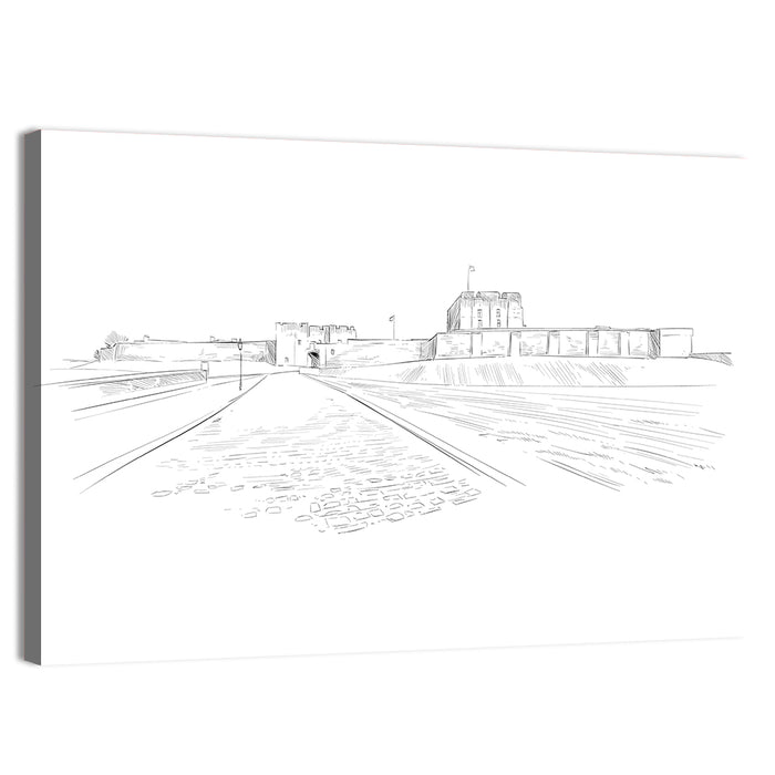 Carlisle Castle Sketch Wall Art as a canvas print