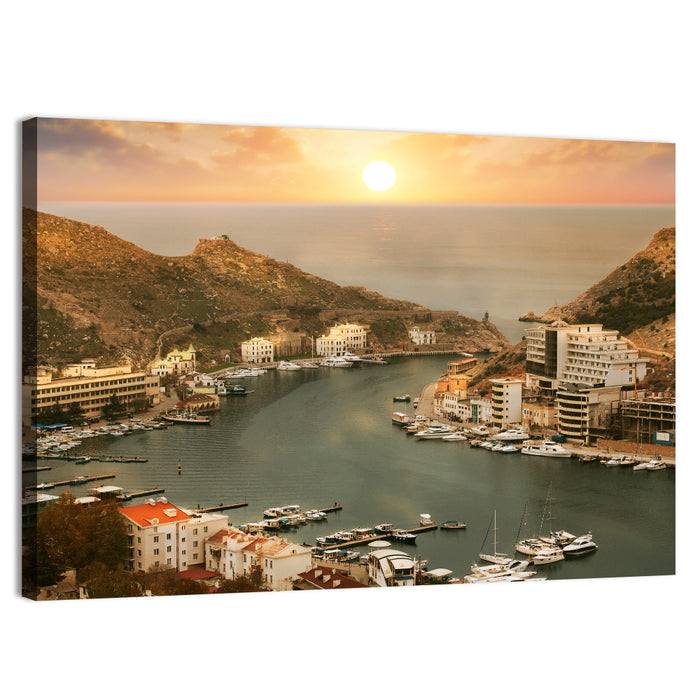Balaklava Bay at Sunset Wall Art as a canvas print