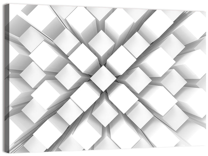 White Cube Grid Wall Art as a canvas print
