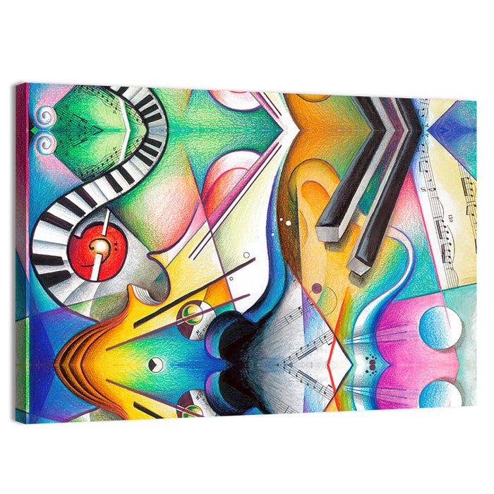 Hand Drawn Music Concept Wall Art as a canvas print