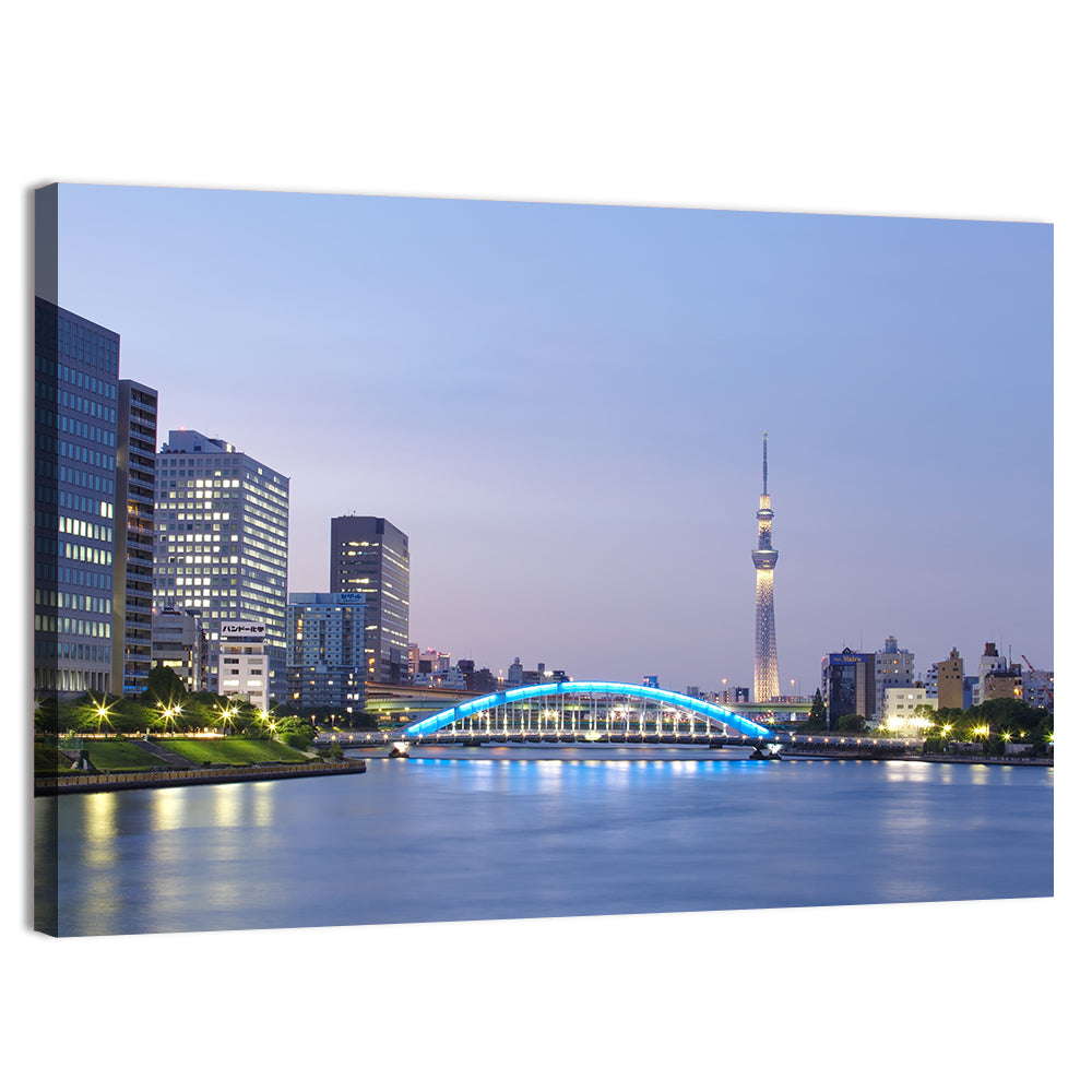 Tokyo Skyline at Dusk Wall Art, canvas print, landscape