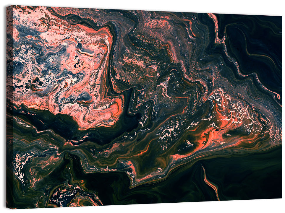 Moody Wavy Marble Texture Wall Art, canvas print, landscape