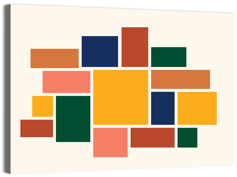 Geometric Mosaic Mood Board Wall Art, canvas print, landscape