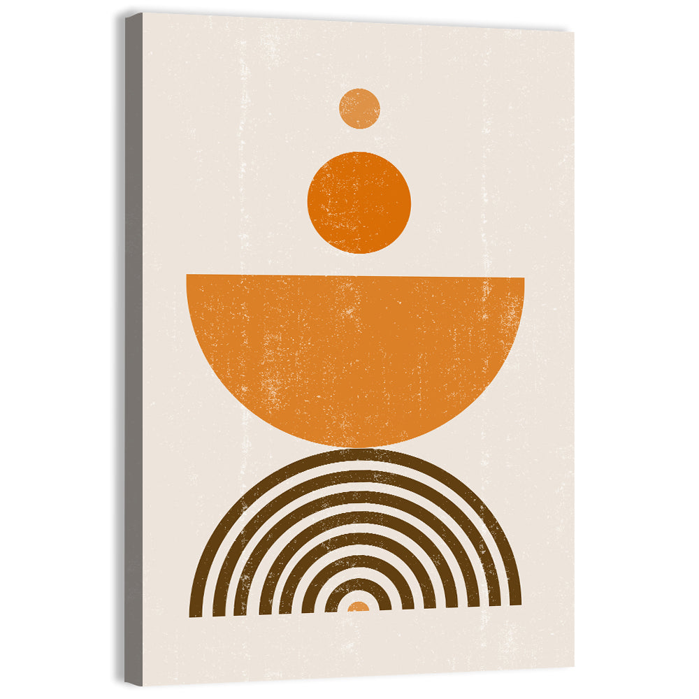 Boho Sun Arches in Orange Wall Art, canvas print, portrait