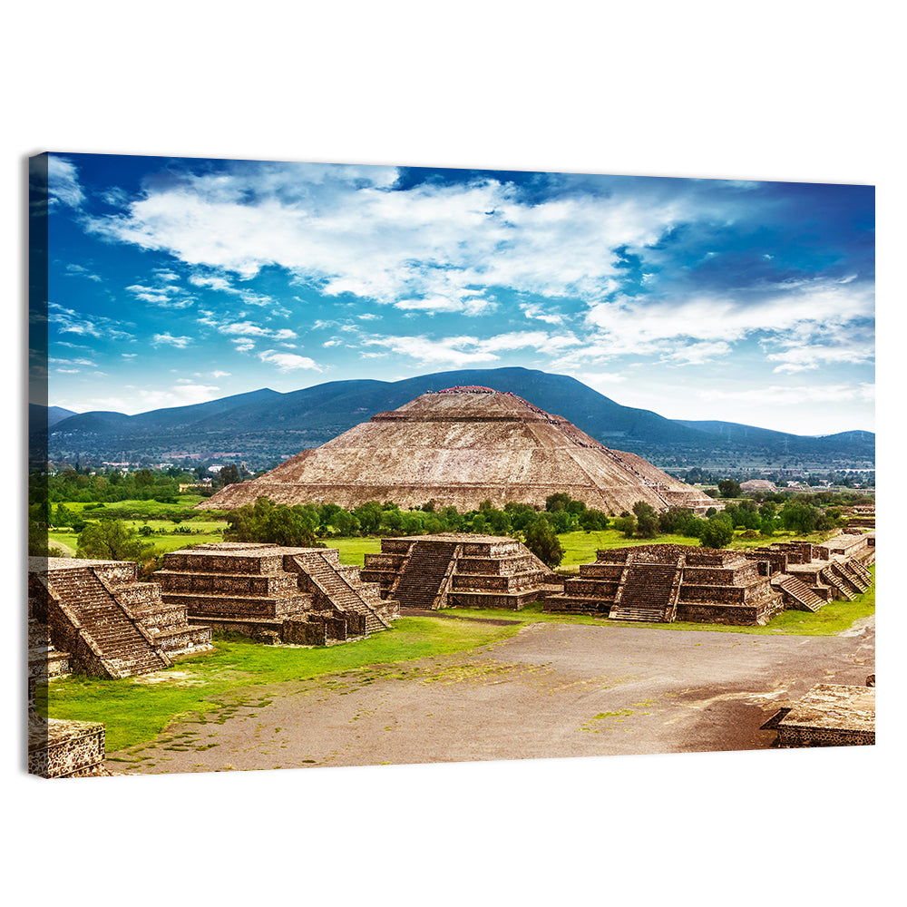Teotihuacan Pyramid Ruins Wall Art, canvas print, landscape