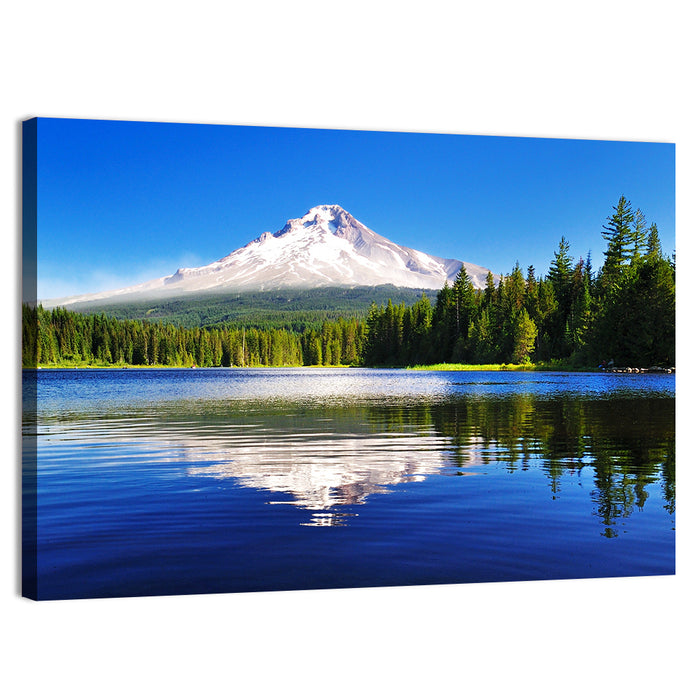 Mount Hood Reflection at Trillium Lake Wall Art as a canvas print