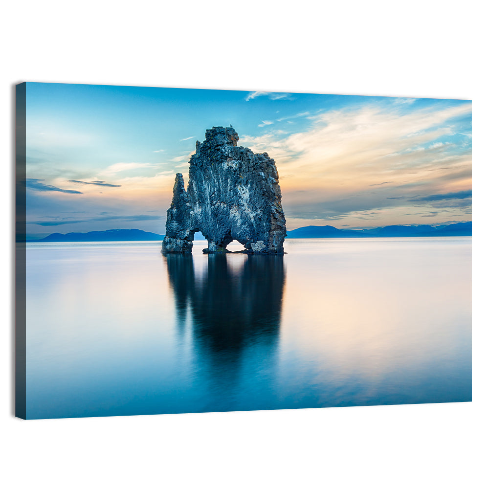 Hvítserkur Sea Stack, Hvammstangi Iceland Wall Art, canvas print, landscape