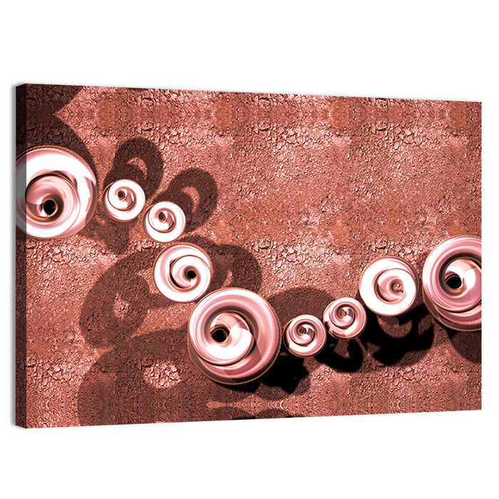 Spiral Copper Spheres Wall Art as a canvas print