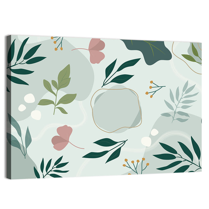 Layered Botanical Abstraction Wall Art as a canvas print
