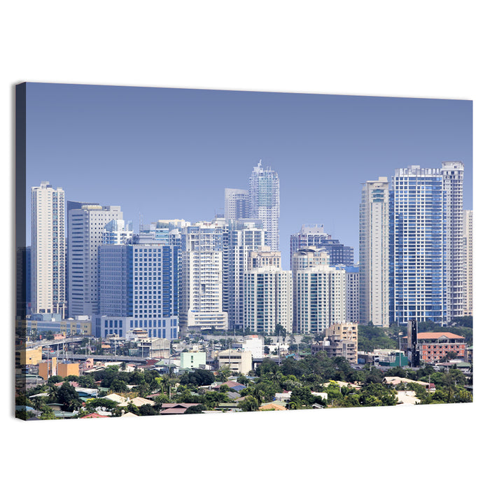 Fort Bonifacio Modern Skyline Wall Art as a canvas print