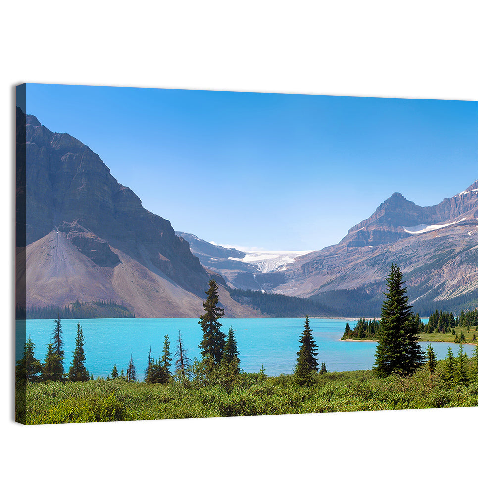 Bow Lake Turquoise Waters Wall Art, canvas print, landscape