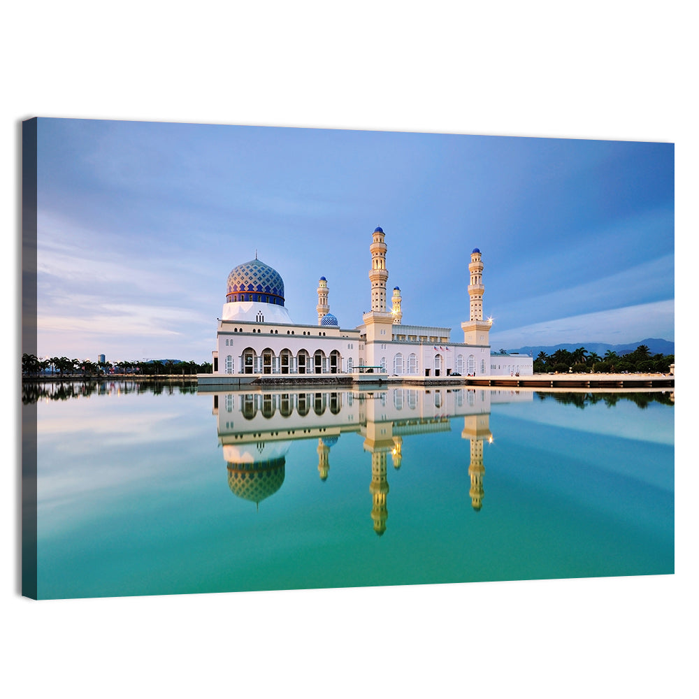 Kota Kinabalu Floating Mosque Wall Art, canvas print, landscape