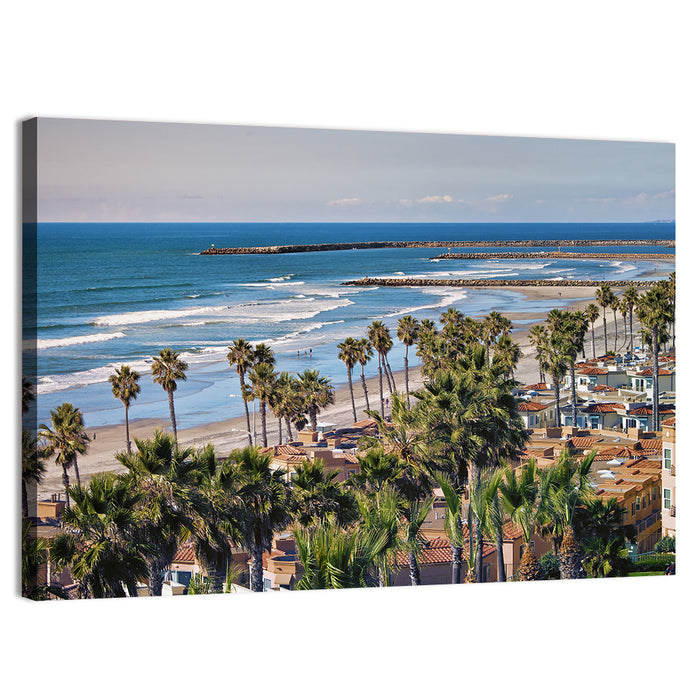 Oceanside Shoreline California Wall Art as a canvas print