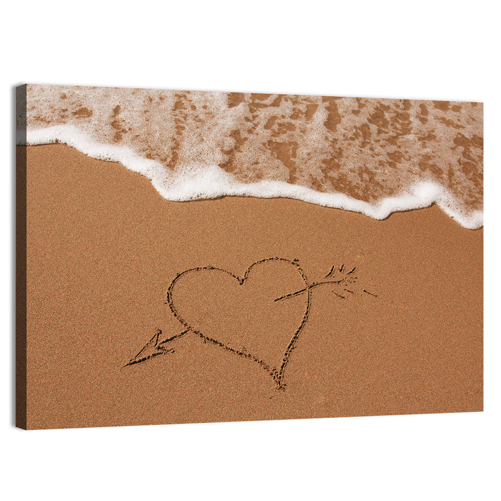 Heart in the Sand Wall Art, canvas print, landscape