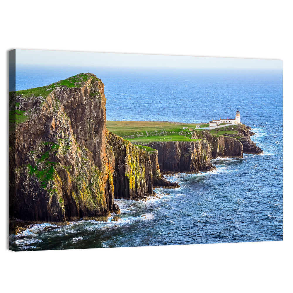 Neist Point Headland Lighthouse Wall Art, canvas print, landscape