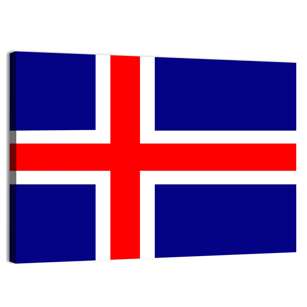 Icelandic Flag, Nordic Cross Wall Art, canvas print, landscape