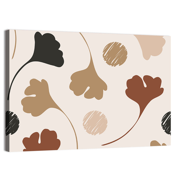 Autumn Ginkgo Pattern Wall Art as a canvas print