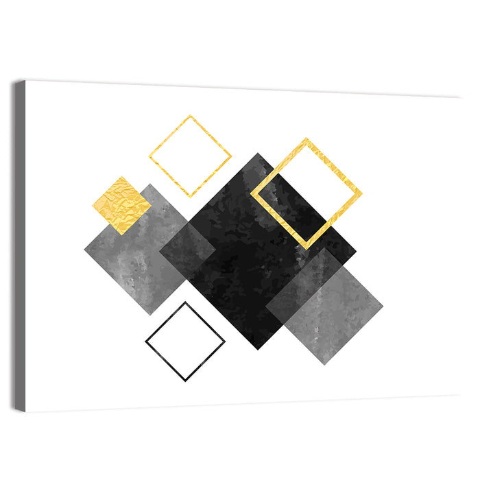 Layered Squares Composition Wall Art as a canvas print