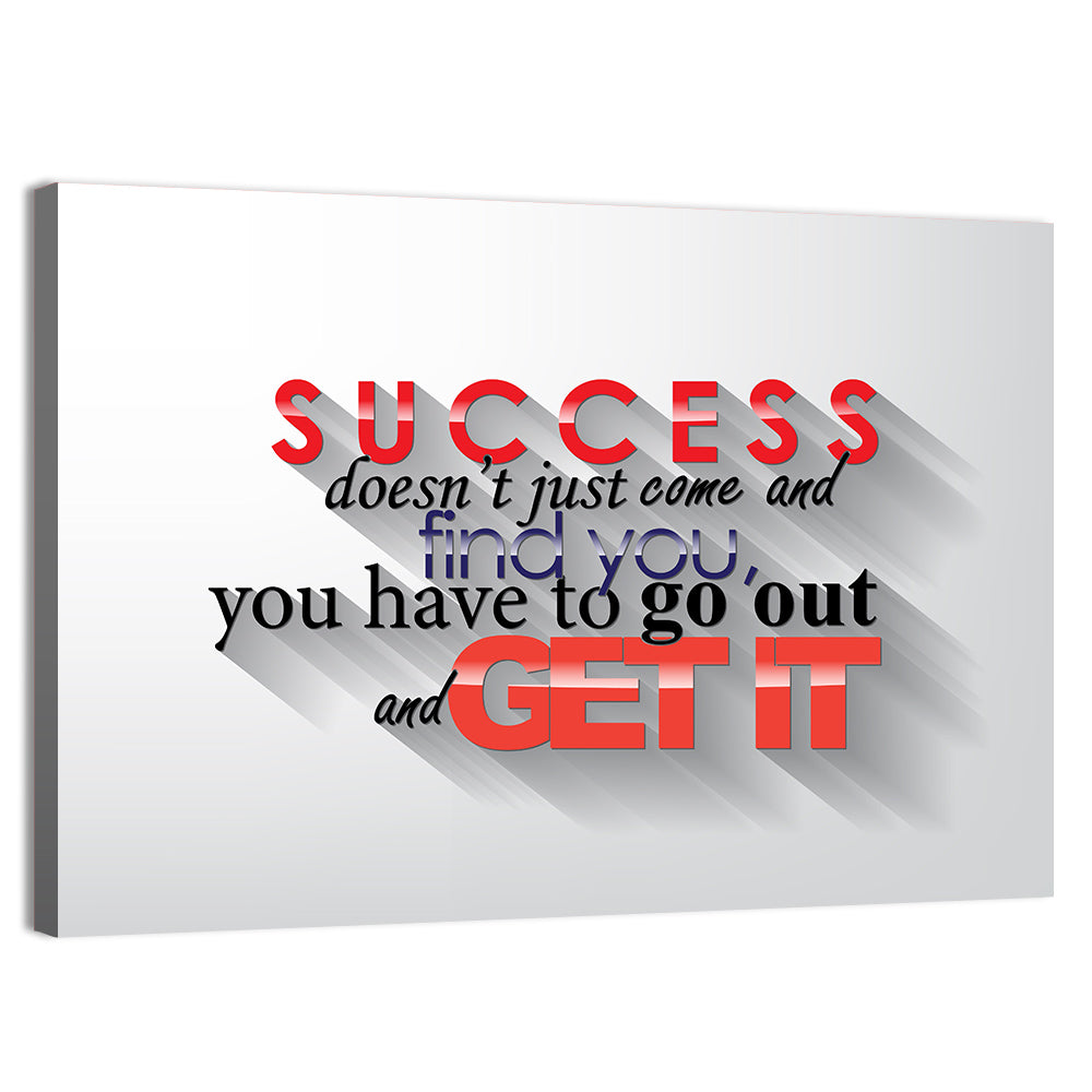 Bold Success Quote Typography Wall Art, canvas print, landscape