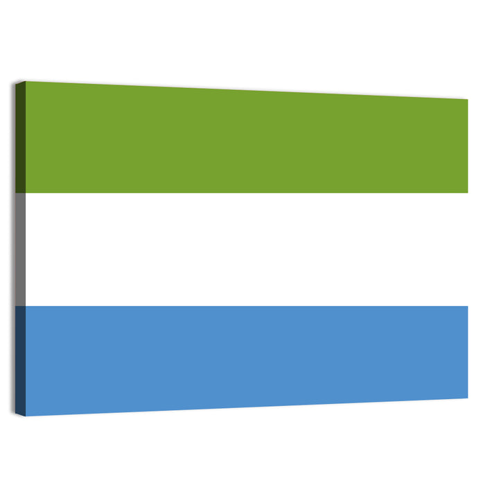 Sierra Leone Tricolor Flag Wall Art as a canvas print