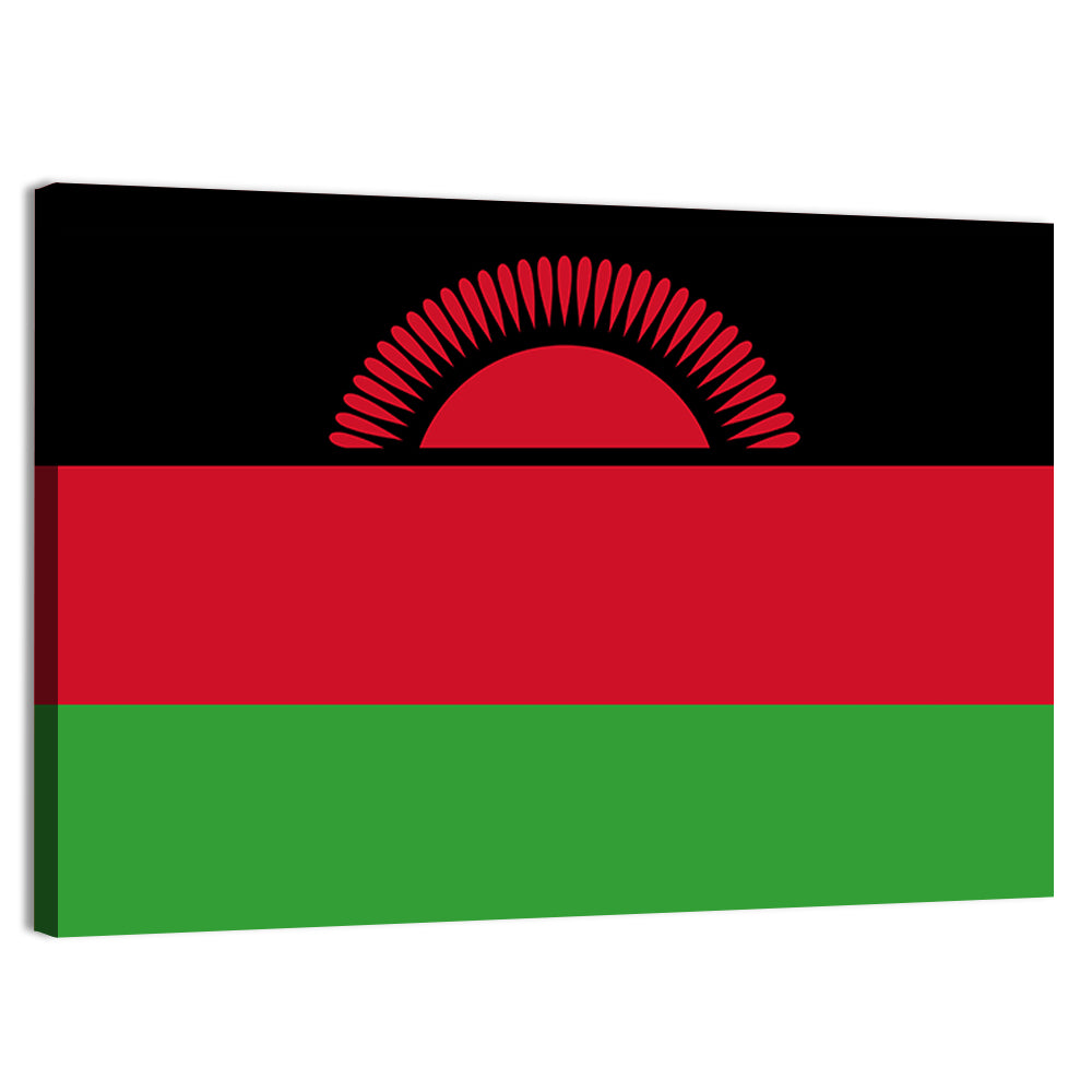 Malawi National Flag Wall Art, canvas print, landscape