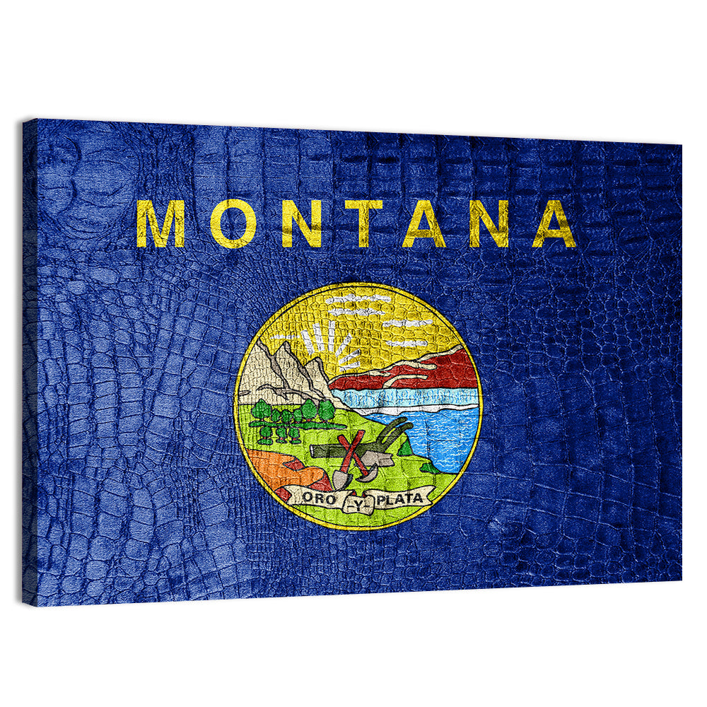Montana State Flag Wall Art, canvas print, landscape