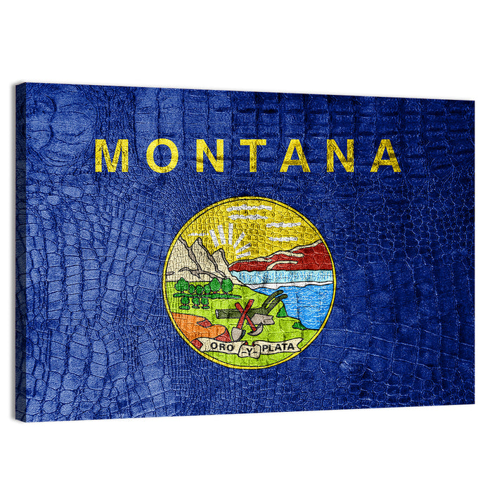 Montana State Flag Wall Art as a canvas print