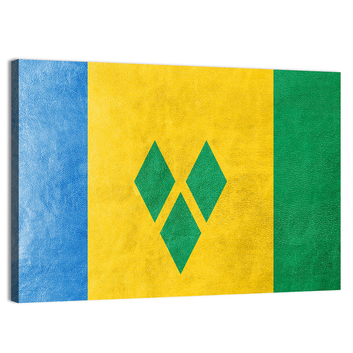 Saint Vincent and the Grenadines National Flag Wall Art as a canvas print
