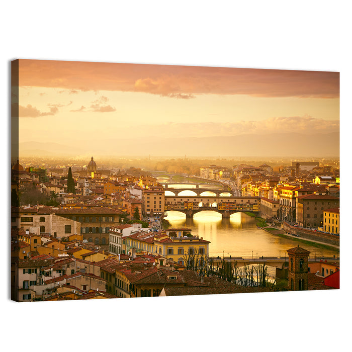 Ponte Vecchio at Sunset Wall Art as a canvas print