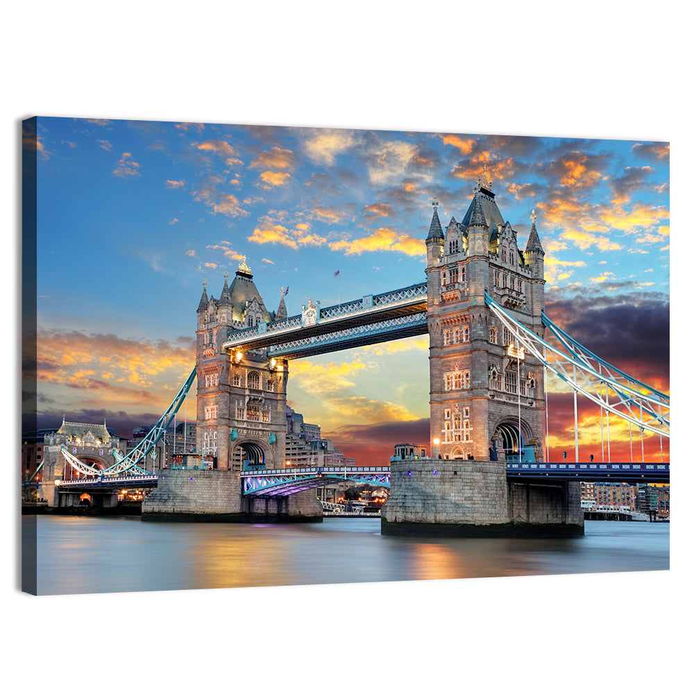 Tower Bridge at Sunset Wall Art, canvas print, landscape