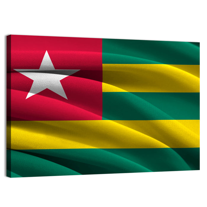 Togolese Flag Wall Art as a canvas print