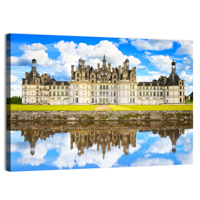 Château De Chambord Reflection Wall Art as a canvas print