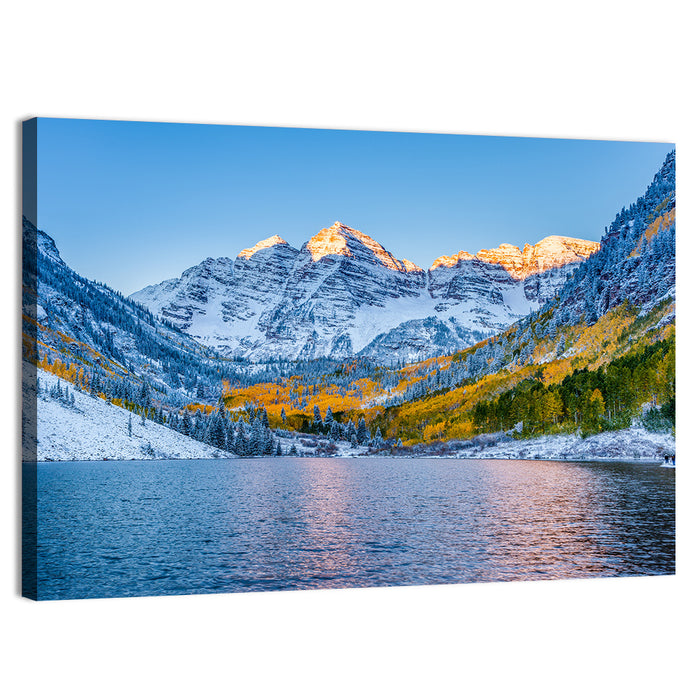 Maroon Bells at Sunrise Wall Art as a canvas print