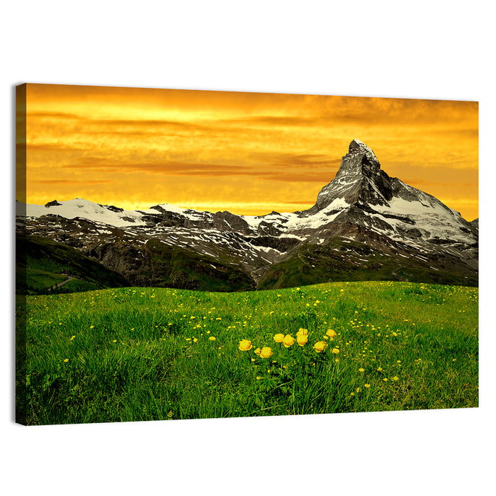 Golden Hour at the Matterhorn Wall Art as a canvas print