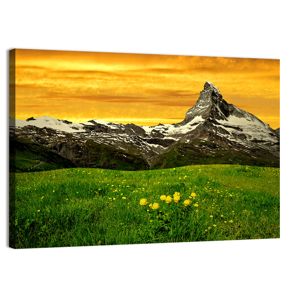 Golden Hour at the Matterhorn Wall Art, canvas print, landscape